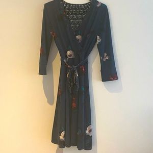 Reversible faux-wrap dress